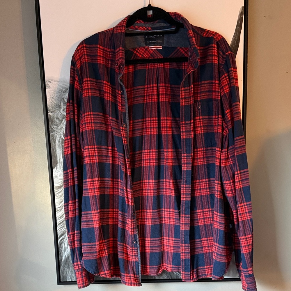 Polo by Ralph Lauren Men's Navy and Red Check Shirt